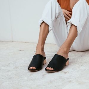 St. Agni Nao Leather Mules in Black Size 7